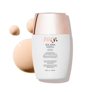 Toty by Sofia Vergara - Solaria Mineral SPF 50  Antioxidant Sunscreen Serum - Mineral Tinted Face Sunscreen - Broad Spectrum - Universal Tint - Ultra Fluid and water resistant - Tavel size (1 fl Oz)