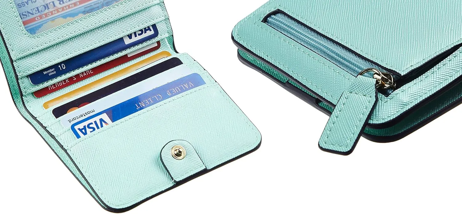 Toughergun Wallet Women Rfid Blocking Small Compact Bifold Luxury Leather Pocket Wallet Ladies Mini Purse with ID Window