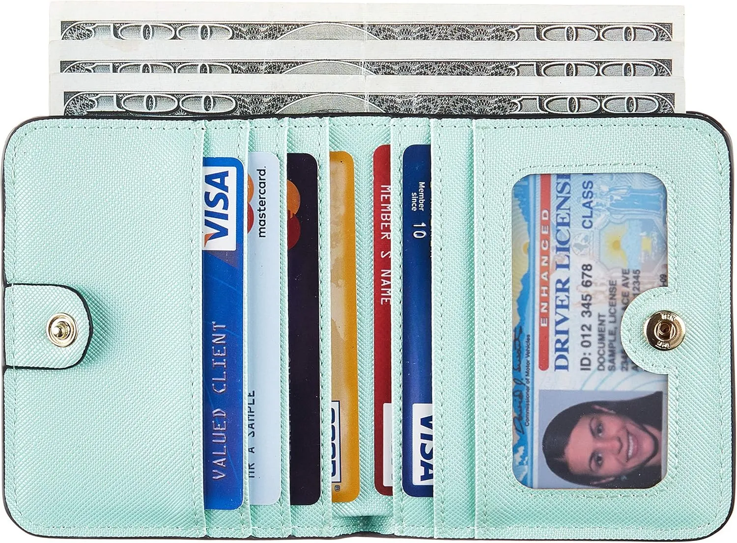 Toughergun Wallet Women Rfid Blocking Small Compact Bifold Luxury Leather Pocket Wallet Ladies Mini Purse with ID Window