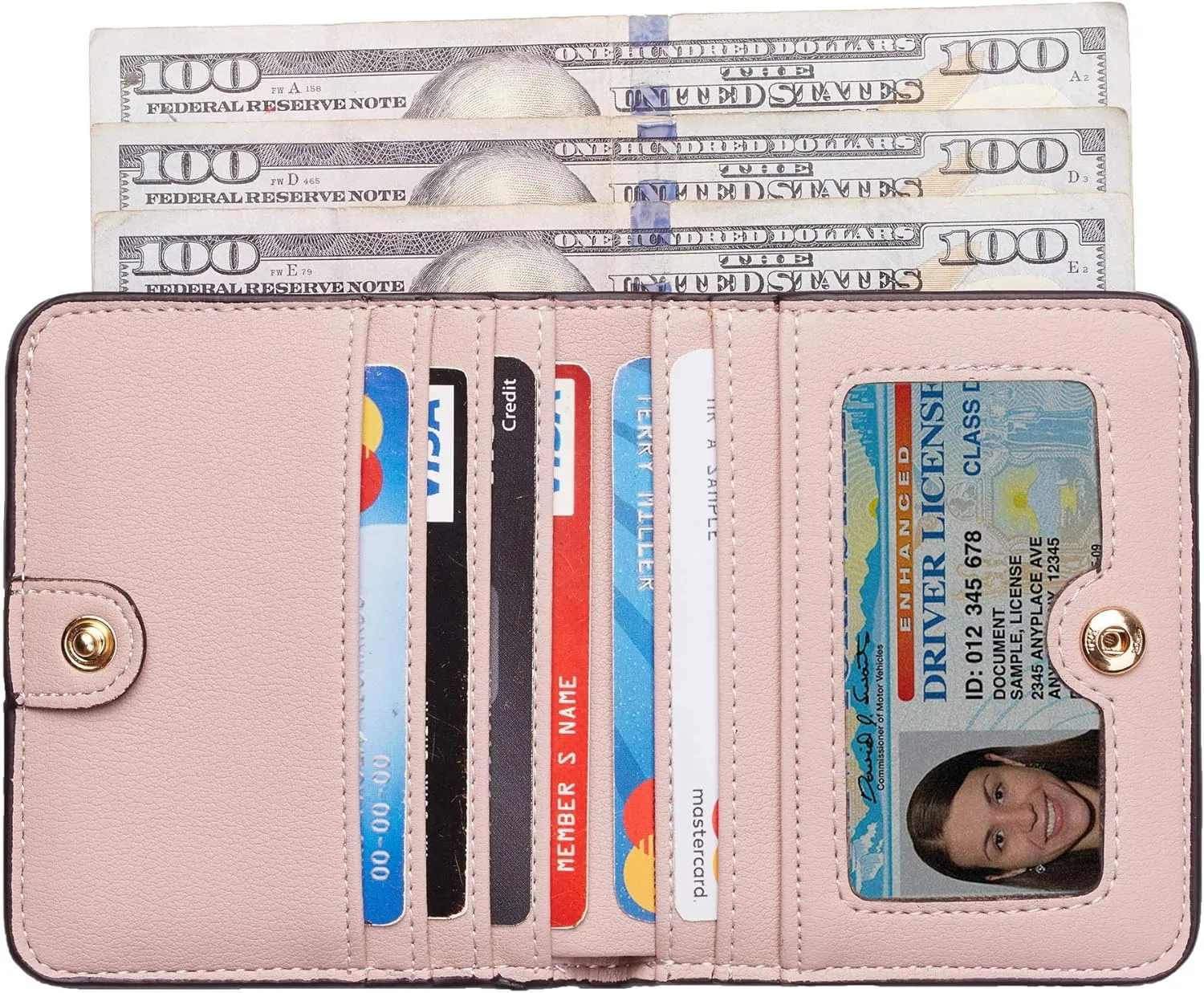 Toughergun Wallet Women Rfid Blocking Small Compact Bifold Luxury Leather Pocket Wallet Ladies Mini Purse with ID Window