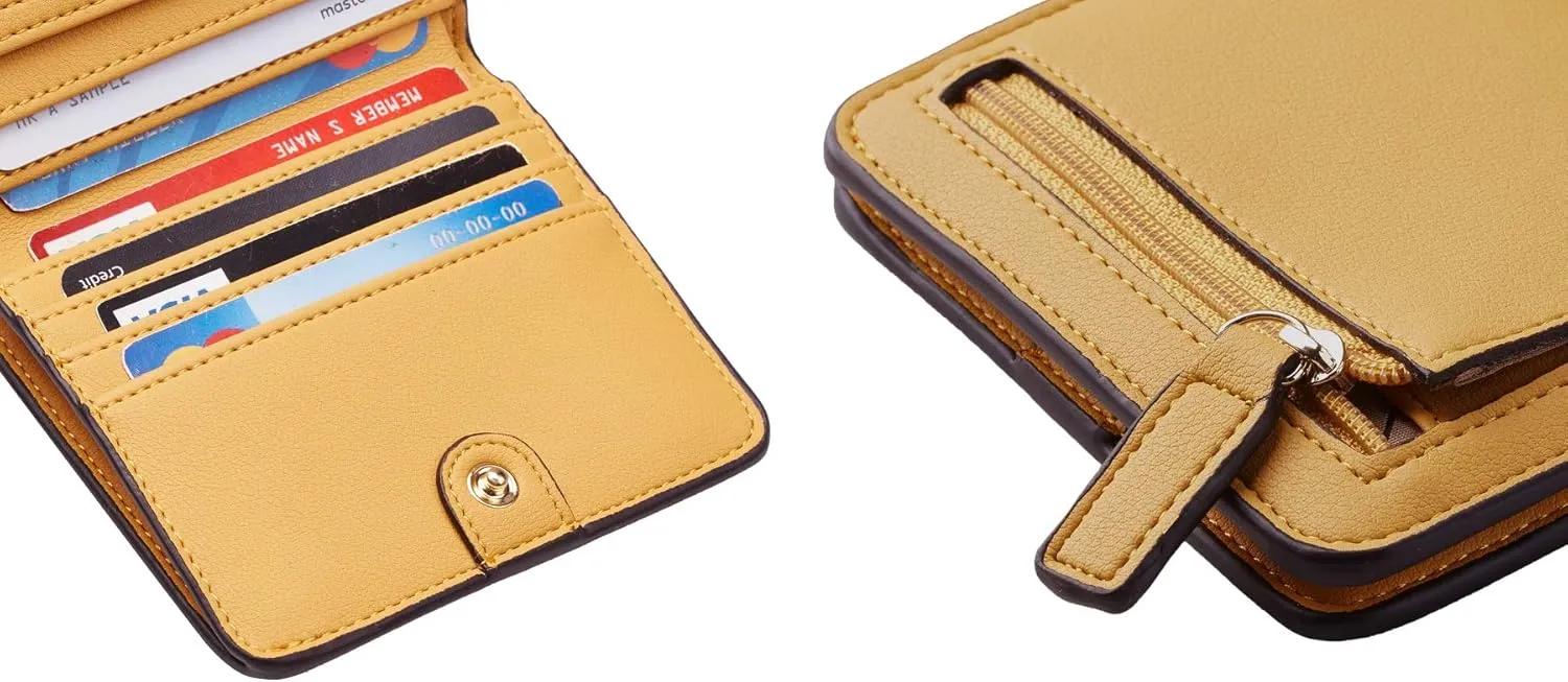 Toughergun Wallet Women Rfid Blocking Small Compact Bifold Luxury Leather Pocket Wallet Ladies Mini Purse with ID Window