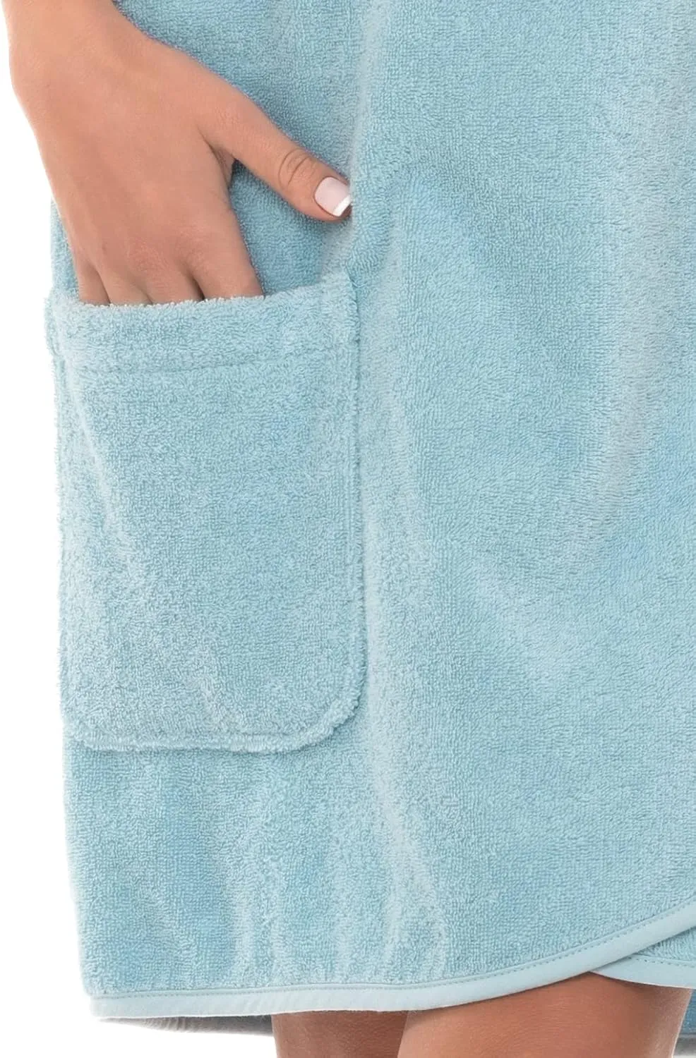 TowelSelections Womens Shower Wrap Adjustable Cotton Terry Cloth Gym Cover Up with Snaps