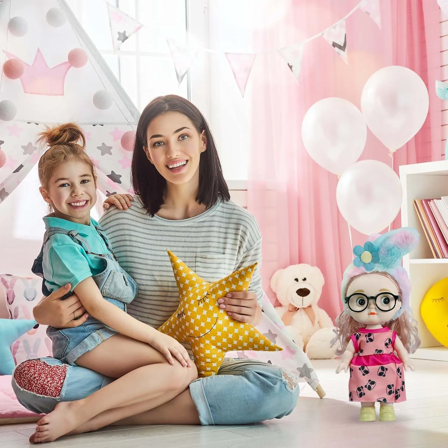Toys Baby Toddler Muñecas Teacher Appreciation Gifts Reborn BJD Sprunki Blythe Fashion Doll Luxury Playset with 3  Outfits & Accessories | 11" Posable Doll for Girls Ages 3-25| Birthday Gift(Pink)