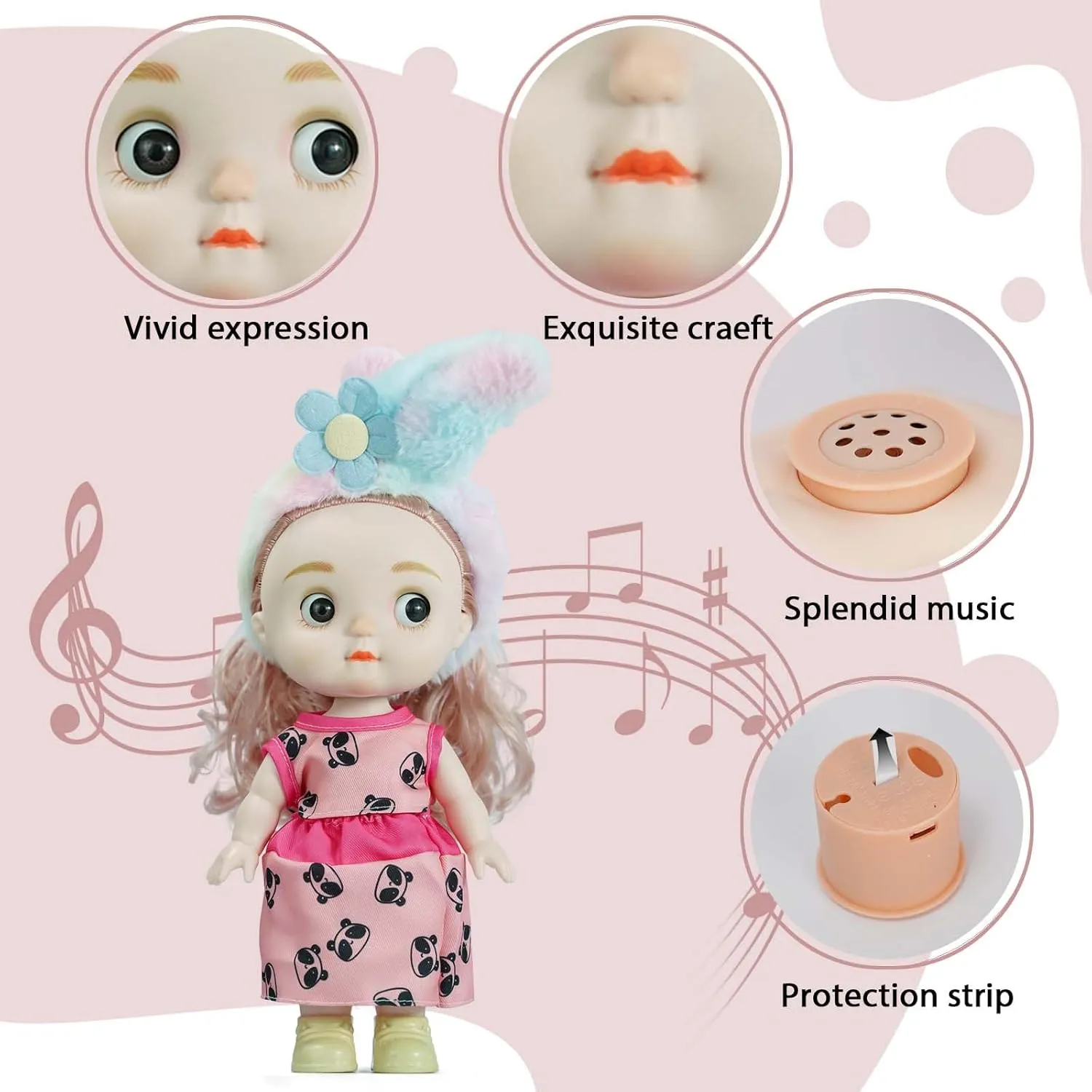 Toys Baby Toddler Muñecas Teacher Appreciation Gifts Reborn BJD Sprunki Blythe Fashion Doll Luxury Playset with 3  Outfits & Accessories | 11" Posable Doll for Girls Ages 3-25| Birthday Gift(Pink)
