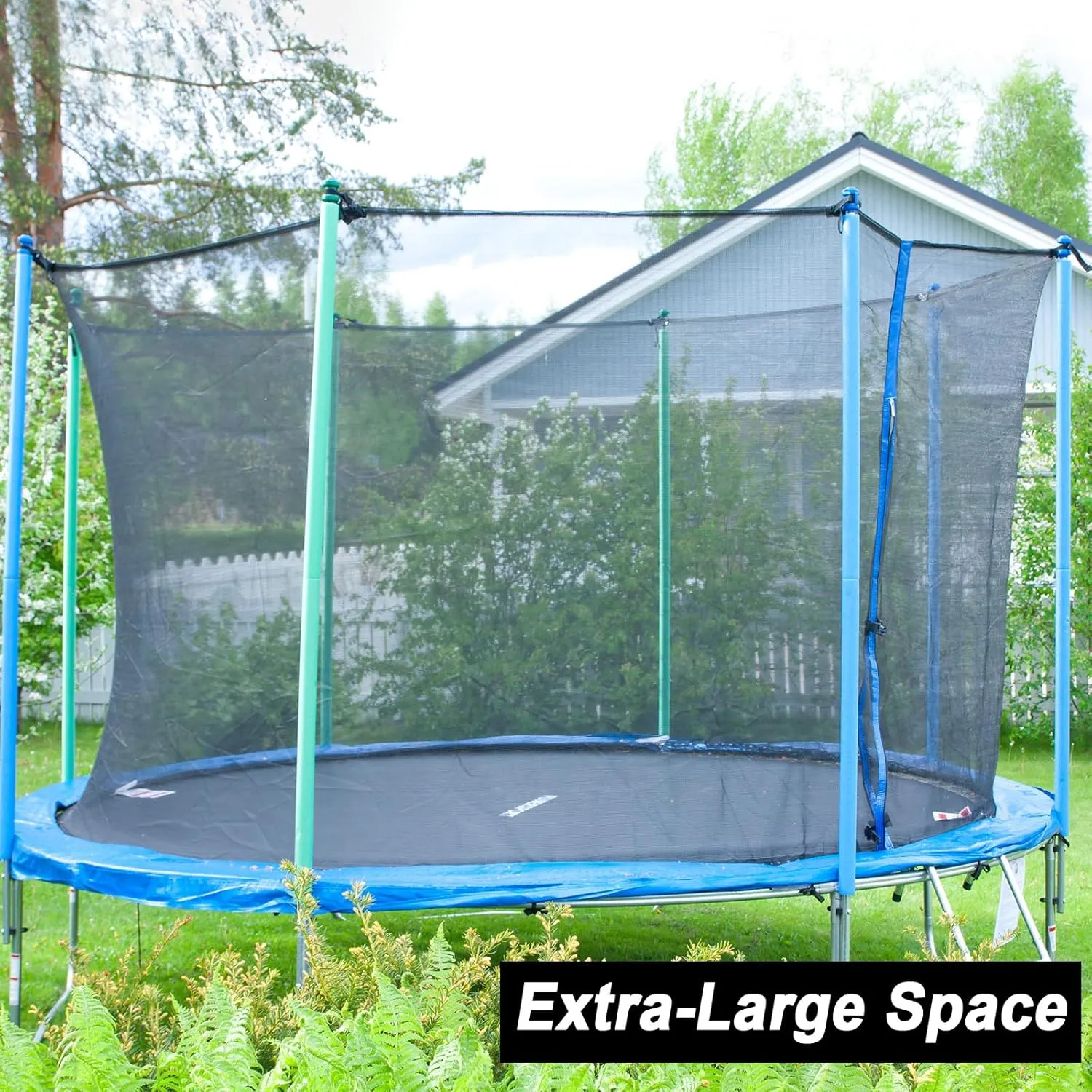 Trampoline Net Replacement Trampoline Safety Round Frame Enclosure Weather Resistant Breathable Net with Double Headed Zippers