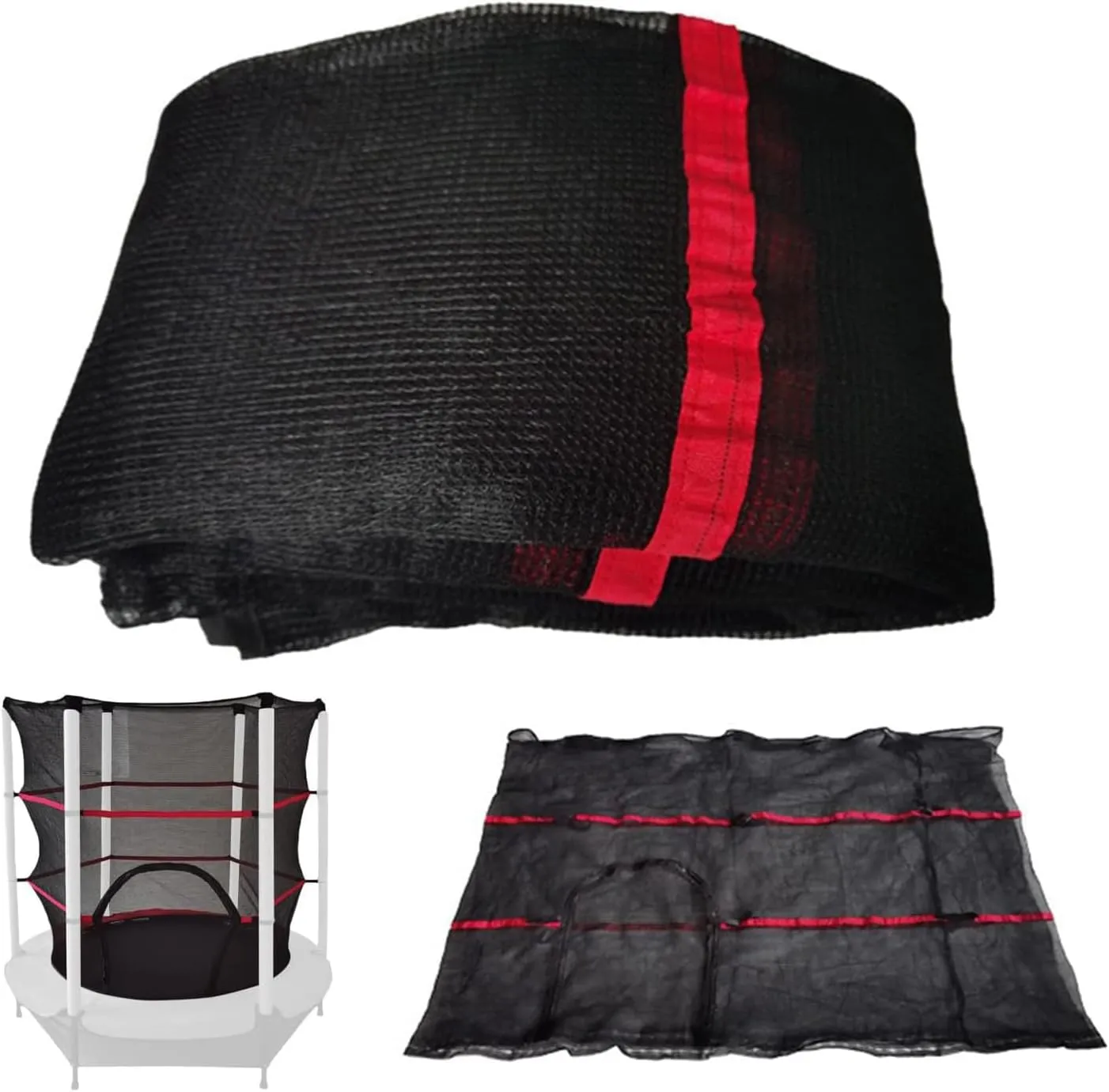 Trampoline Safety Net Replacement, 140 cm / 55 inch Round Trampoline Accessories, UV Resistant Tear Resistant Trampoline Enclosure Surround Netting, Net Only