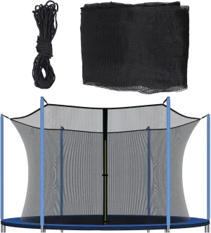 Trampoline Safety Net Replacement, 14FT Round Trampoline Accessories with Zippers and Buckles, UV Resistant Tear Resistant Trampoline Enclosure Surround Netting, Net Only