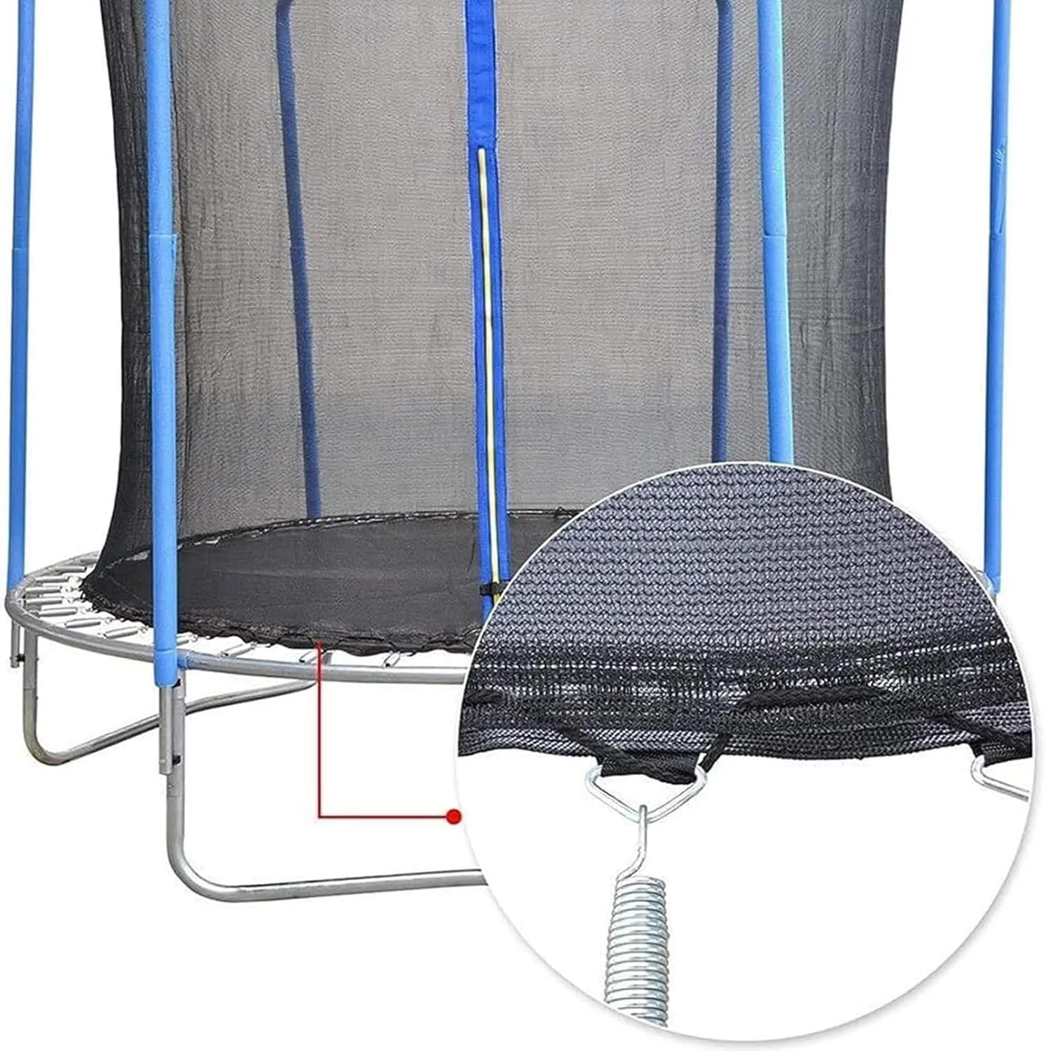 Trampoline Safety Net Replacement, Trampoline Enclosure Surround Netting with Zippers and Buckles, Tear Resistant UV Resistant Round Frames Trampolines Accessories