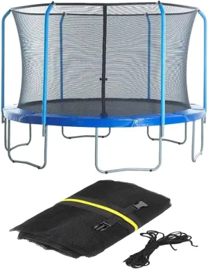 Trampoline Safety Net Replacement, Trampoline Enclosure Surround Netting with Zippers and Buckles, Tear Resistant UV Resistant Round Frames Trampolines Accessories