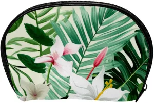 Travel Makeup Bag,Travel Toiletry Bag for Women,Tropical Leaves and Flowers,Cosmetic Travel Bag