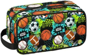 Travel Toiletry Bag for Boys, Basketball Baseball Waterproof Hanging Dopp Kit for Men, Shaving Bag with Large Capacity for Travel,Sports Shower