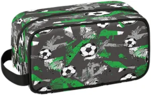 Travel Toiletry Bag for Boys Men, Soccer Green Waterproof Hanging Dopp Kit for Kids, Shaving Bag with Large Capacity for Travel,Sports Shower