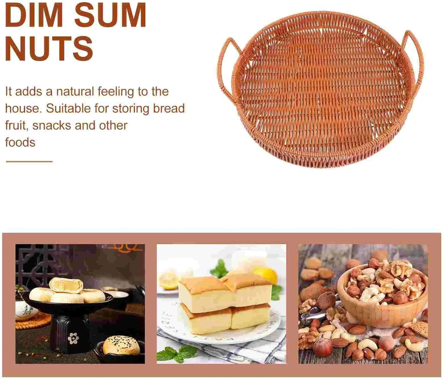 Tray Storage Basket Hand-Woven Fruit Tray Storage Tray