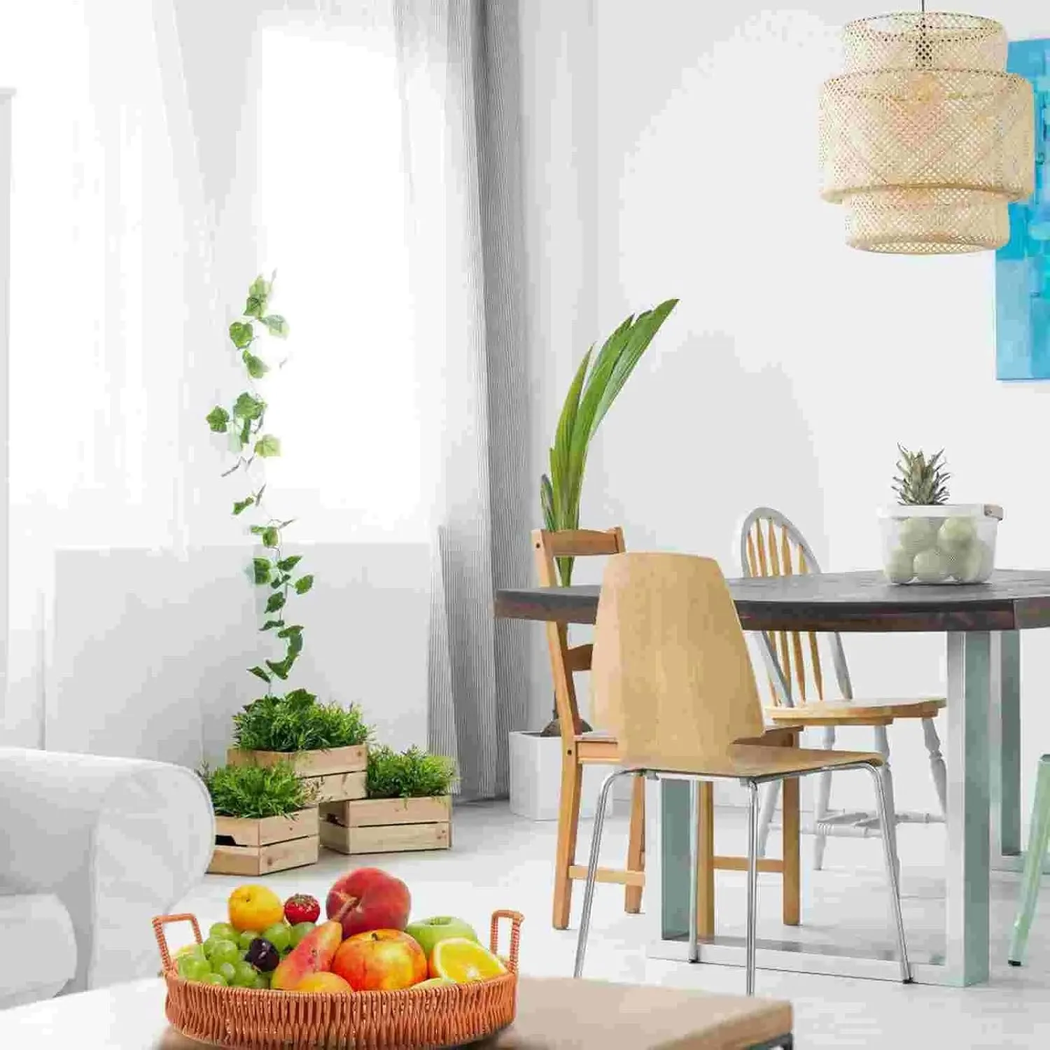 Tray Storage Basket Hand-Woven Fruit Tray Storage Tray