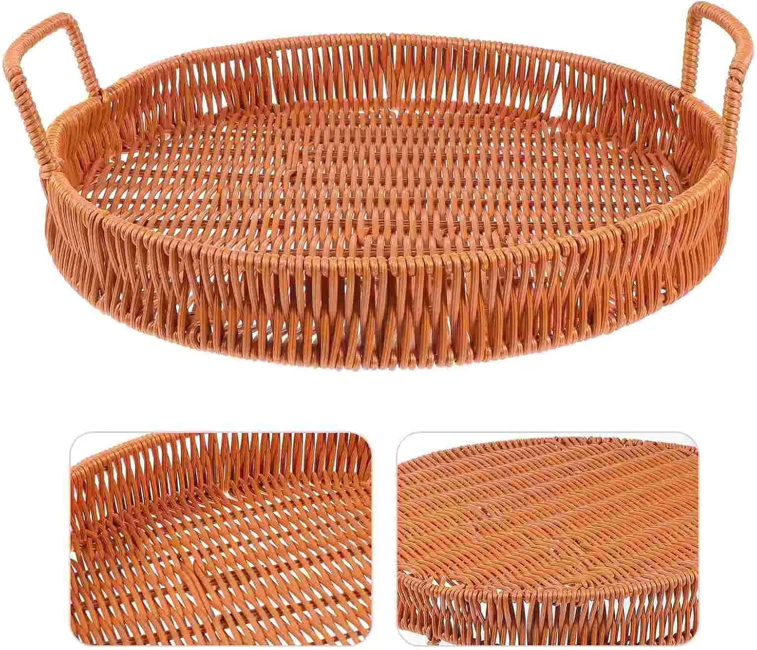 Tray Storage Basket Hand-Woven Fruit Tray Storage Tray