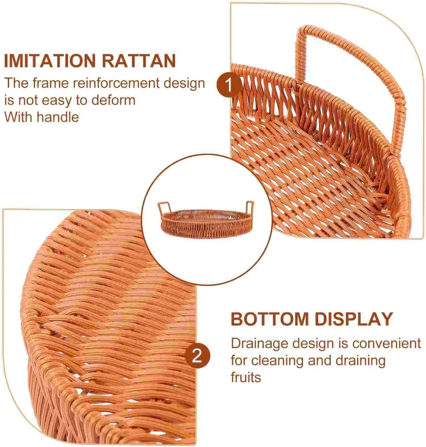 Tray Storage Basket Hand-Woven Fruit Tray Storage Tray