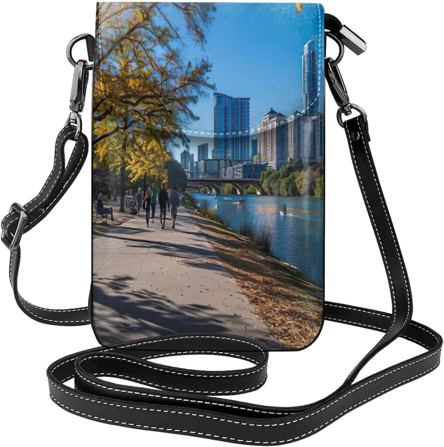 Trendy mini Austin Texas print crossbody cell phone bag for women,everyday use and travel handbag