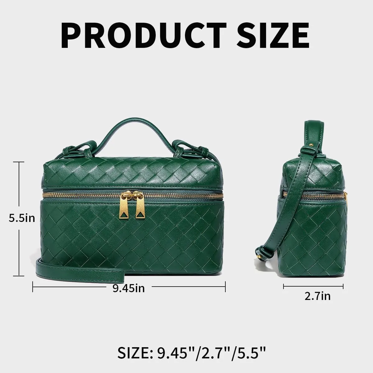Trendy Woven Crossbody Purse Bag for Women, Cute Shoulder Bag Square Box Bags Mini PU Leather Top Handle Purses Handbag