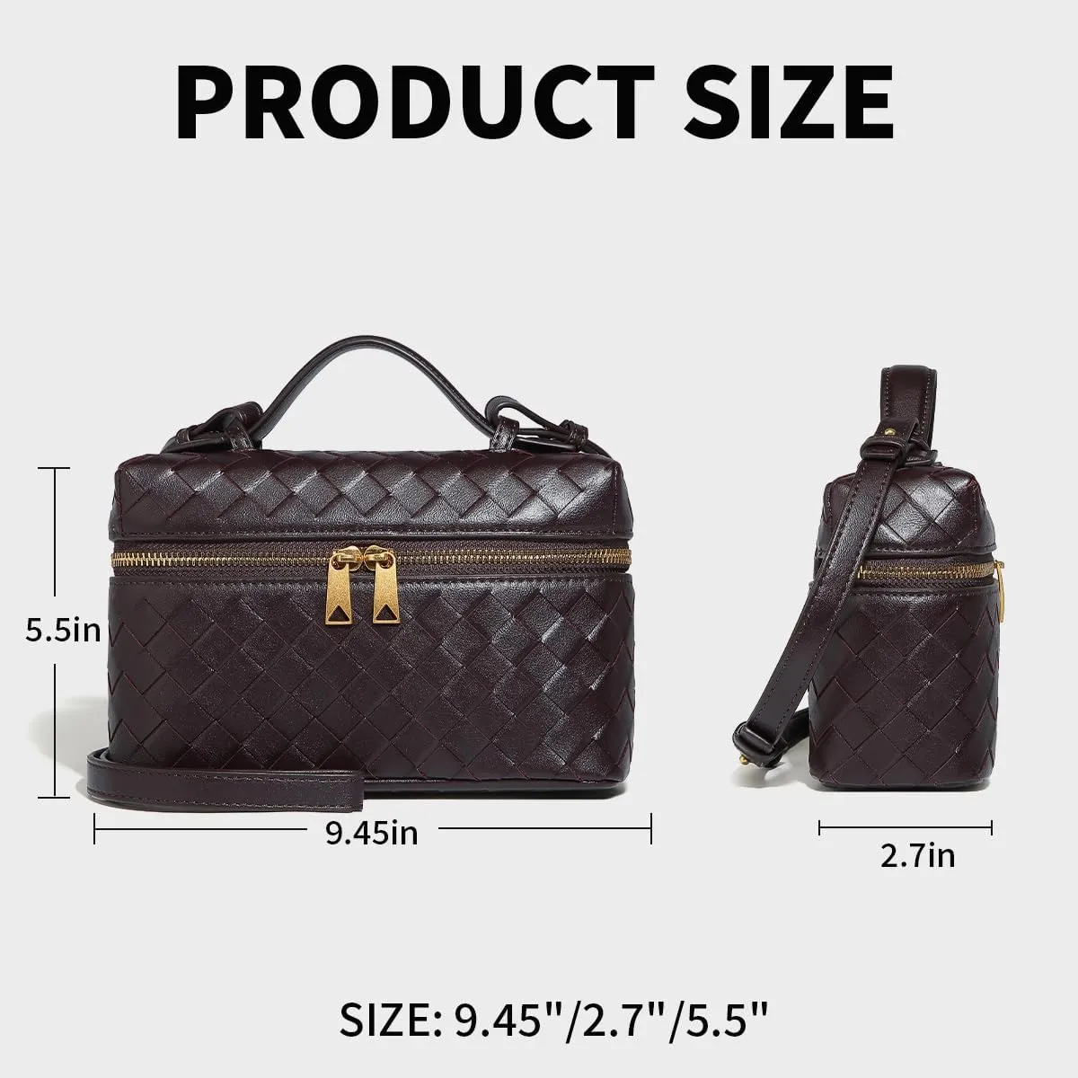 Trendy Woven Crossbody Purse Bag for Women Cute Shoulder Bag Square Box Bags Mini PU Leather Top Handle Purses Handbag