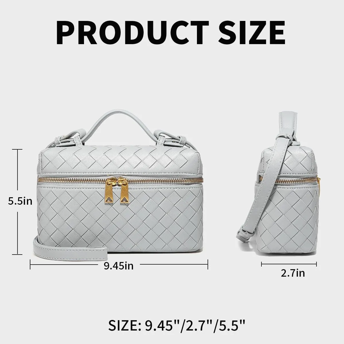 Trendy Woven Crossbody Purse Bag for Women Cute Shoulder Bag Square Box Bags Mini PU Leather Top Handle Purses Handbag