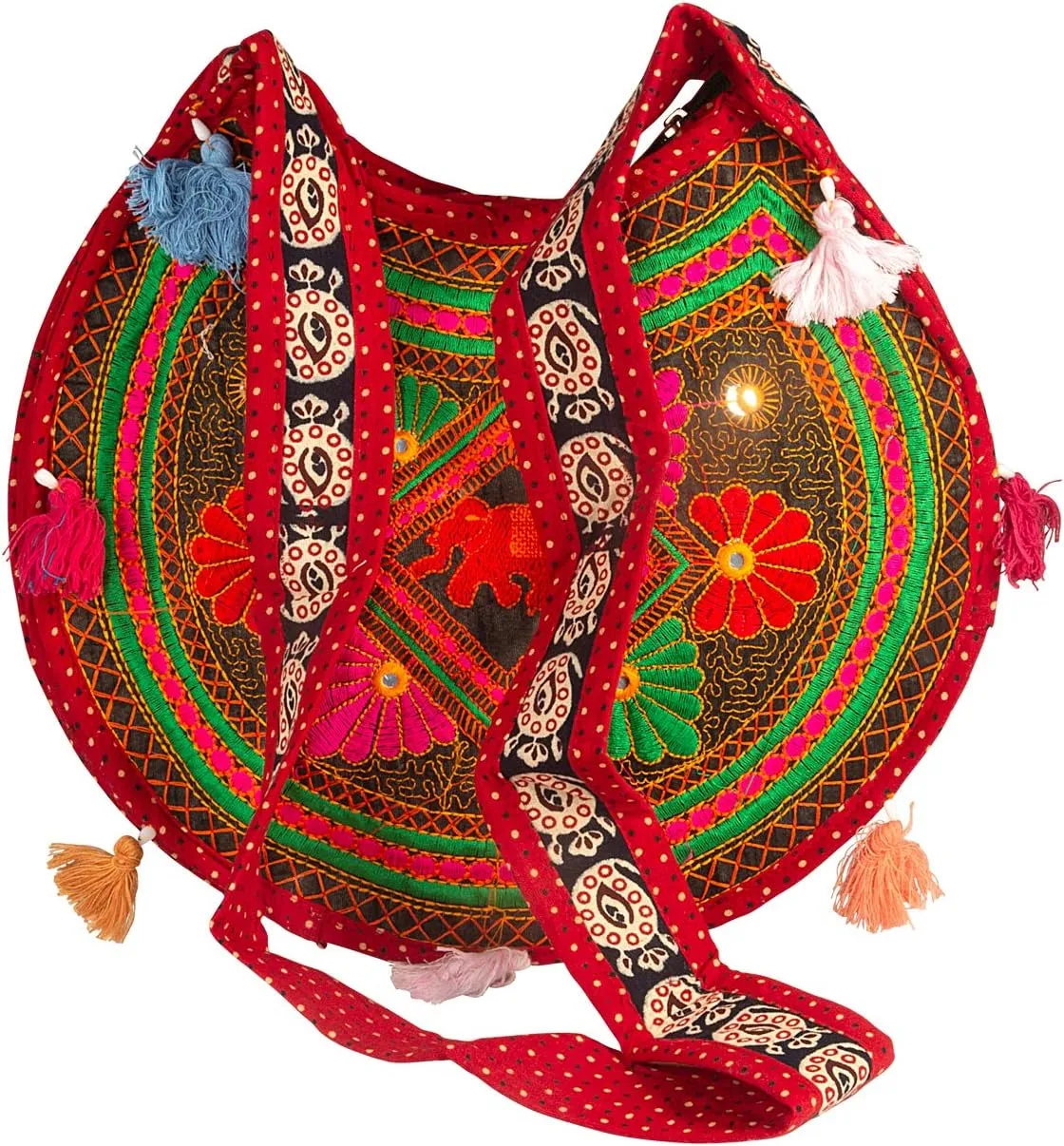 TribeAzure Sling Shoulder Crossbody Messenger Fashion Bag Embroidered Elephant Summer Beach Unique Boho