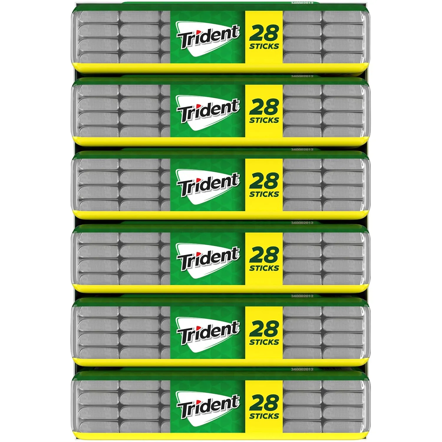 Trident Spearmint Sugar Free Gum, 6 Pocket Packs of 28 Pieces (168 Total Pieces)