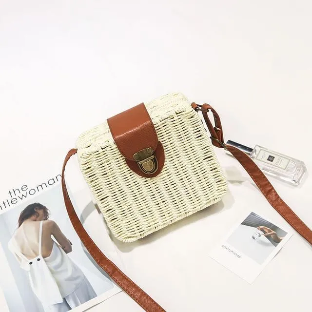 Tropical Hand-Woven Straw Purses