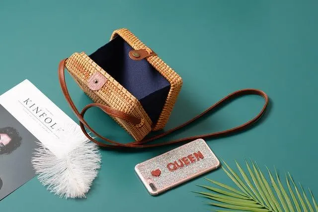 Tropical Hand-Woven Straw Purses