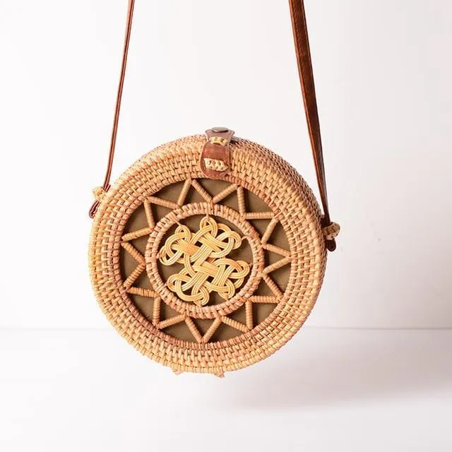 Tropical Hand-Woven Straw Purses