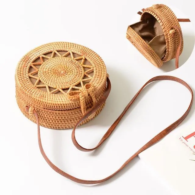 Tropical Hand-Woven Straw Purses