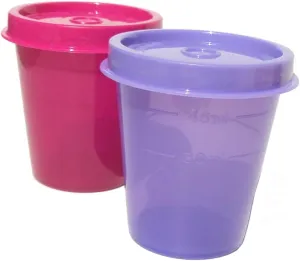 Tupperware Minis Midgets Storage Containers Set of 2 Lilac Purple and Berry Pink