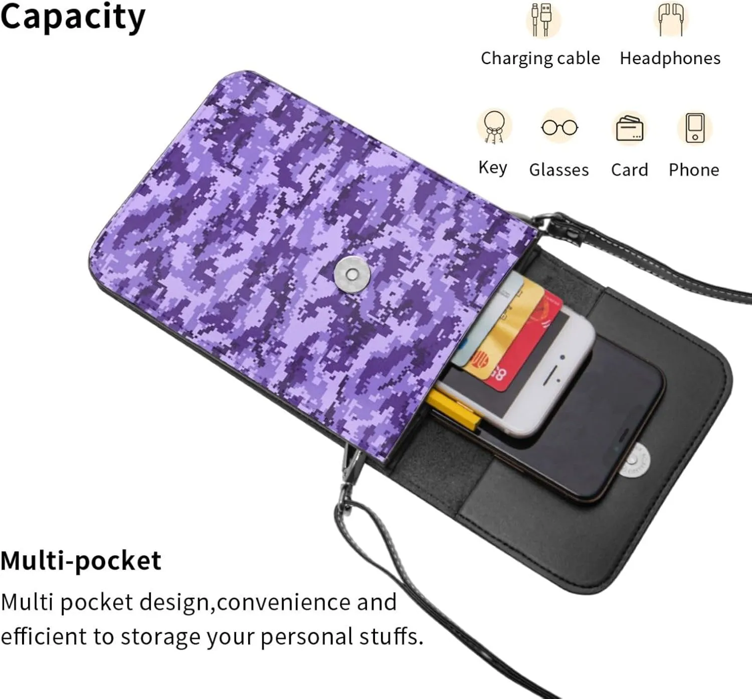 Ukraine Flag Sunflower Leather Crossbody Cell Phone Purse Small Wallet Bags Adjustable Phone Bag for Women