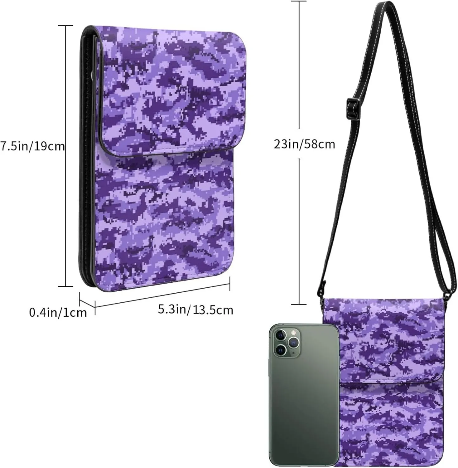 Ukraine Flag Sunflower Leather Crossbody Cell Phone Purse Small Wallet Bags Adjustable Phone Bag for Women