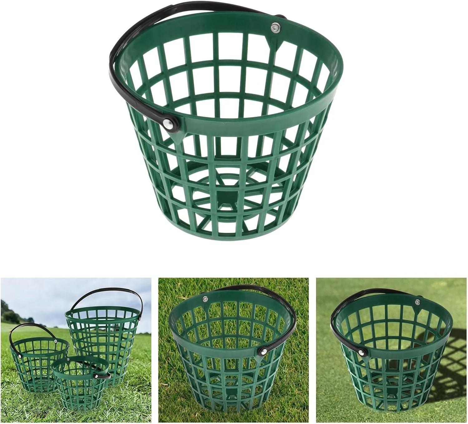 Unbreakable Golf Ball Basket, Golfball Container with Handle Ball Holder Contains 25/50/100 Balls Range Accessories