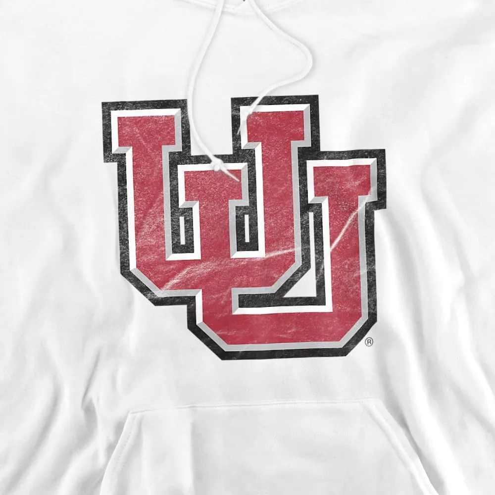 University of Utah Official Distressed Primary Unisex Adult Pull-Over Hoodie