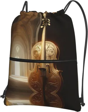 Unreal Engine Cello Lightweight and Waterproof Drawstring Backpack - Perfect for Gym, Yoga, Travel, Beach, and Outdoor Activities for Men and Women