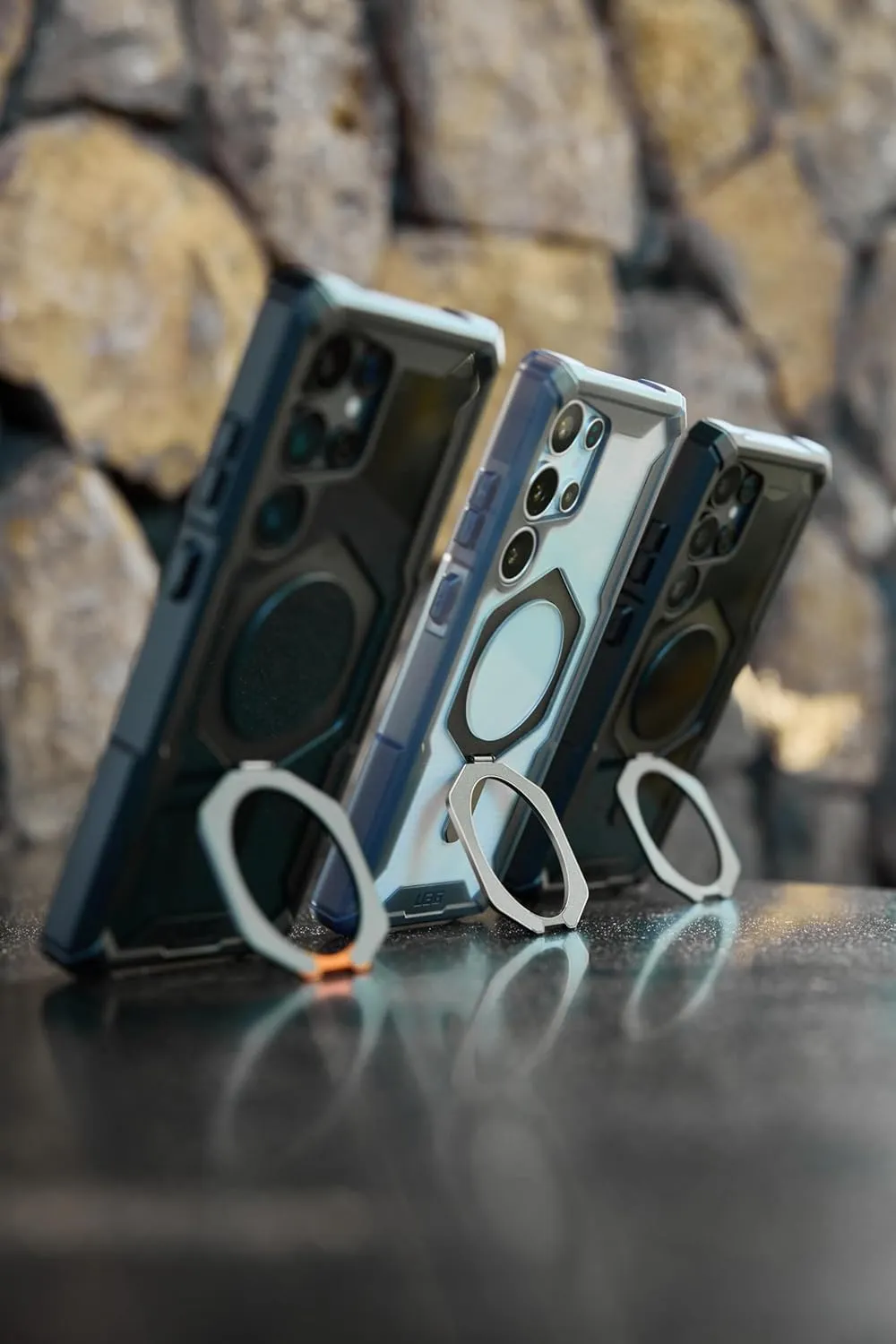 URBAN ARMOR GEAR UAG for Samsung Galaxy S25 Ultra Case 6.8" with Kickstand Plasma XTE - Compatible with Magnetic Charging Transparent Rugged Military Drop Tested Protective Cover, Clear/Titanium