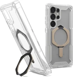 URBAN ARMOR GEAR UAG for Samsung Galaxy S25 Ultra Case 6.8" with Kickstand Plasma XTE - Compatible with Magnetic Charging Transparent Rugged Military Drop Tested Protective Cover, Clear/Titanium