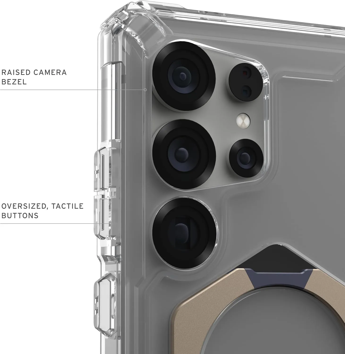 URBAN ARMOR GEAR UAG for Samsung Galaxy S25 Ultra Case 6.8" with Kickstand Plasma XTE - Compatible with Magnetic Charging Transparent Rugged Military Drop Tested Protective Cover, Clear/Titanium