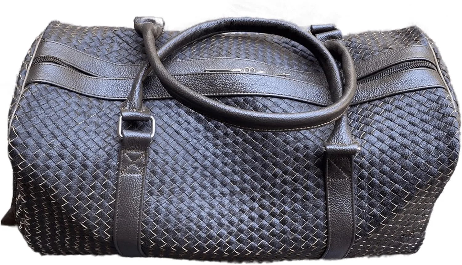 Uroosa Leather Carry-on Duffel Bag Handmade | Made with Cow Leather | Designed for Both Men and Women | Special for Gift, Gym, Sports, Multi-Purpose Uses | Size (22 x 11 x 11), Black