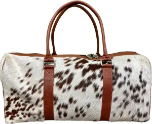 Uroosa Leather Cowhide Duffle Bag | Leather Duffel Bag is for both Men and Women | Made with Cow Skin | Special designed for Gifts, sports, Gym, and Multi-Purpose Uses
