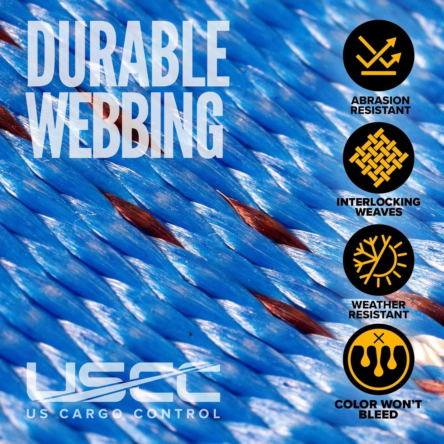 US Cargo Control E-Track Ratchet Straps (8-Pack), 4,400 LBS Break Strength, 2 Inch x 20 Foot Heavy Duty Blue E-Track Straps with 4 Foot Fixed End and Spring E-Fittings, Logistic Tiedowns