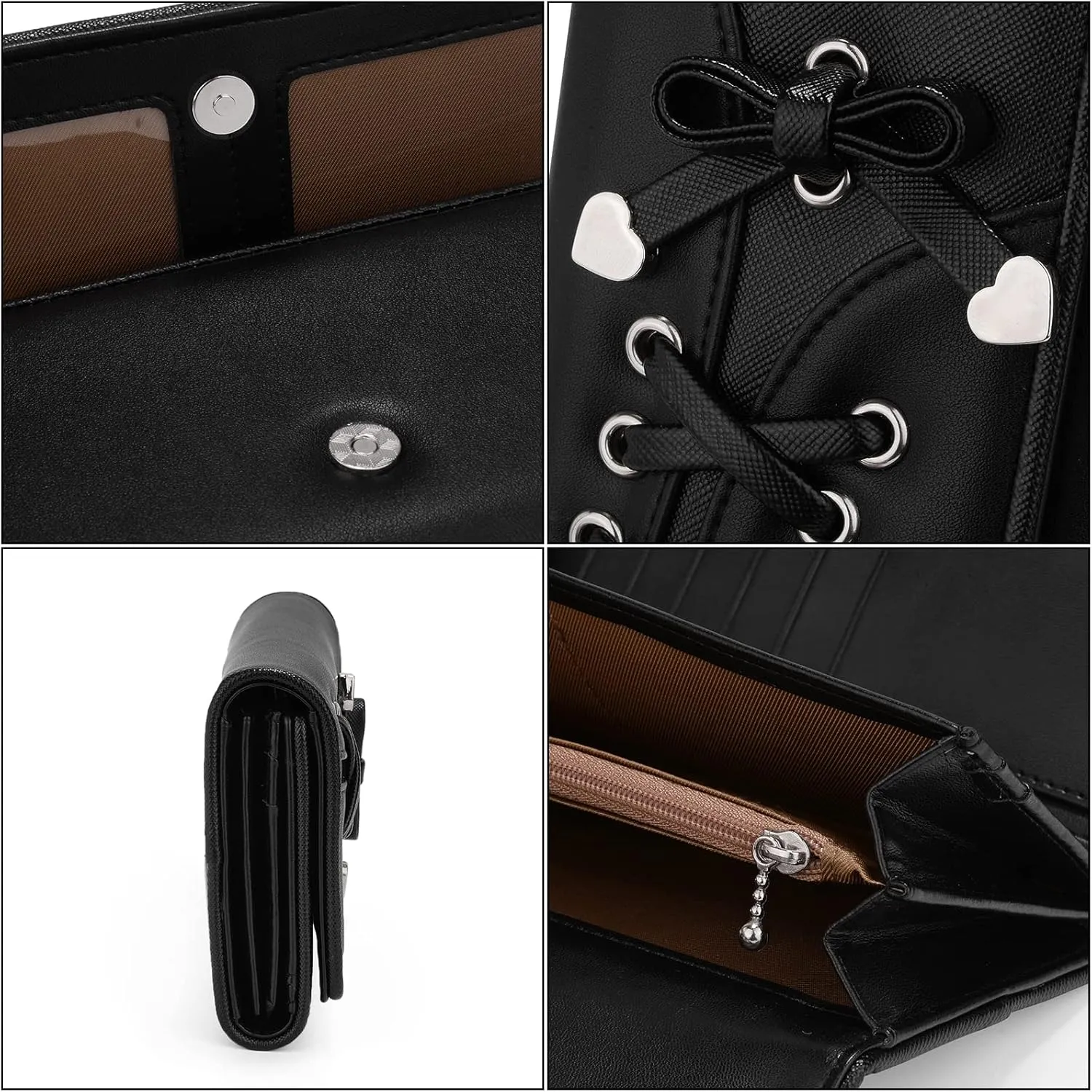 UTO RFID Wallet for Women Large Capacity PU Leather Card Holder Phone Case Zipper Pocket Purse Clutch