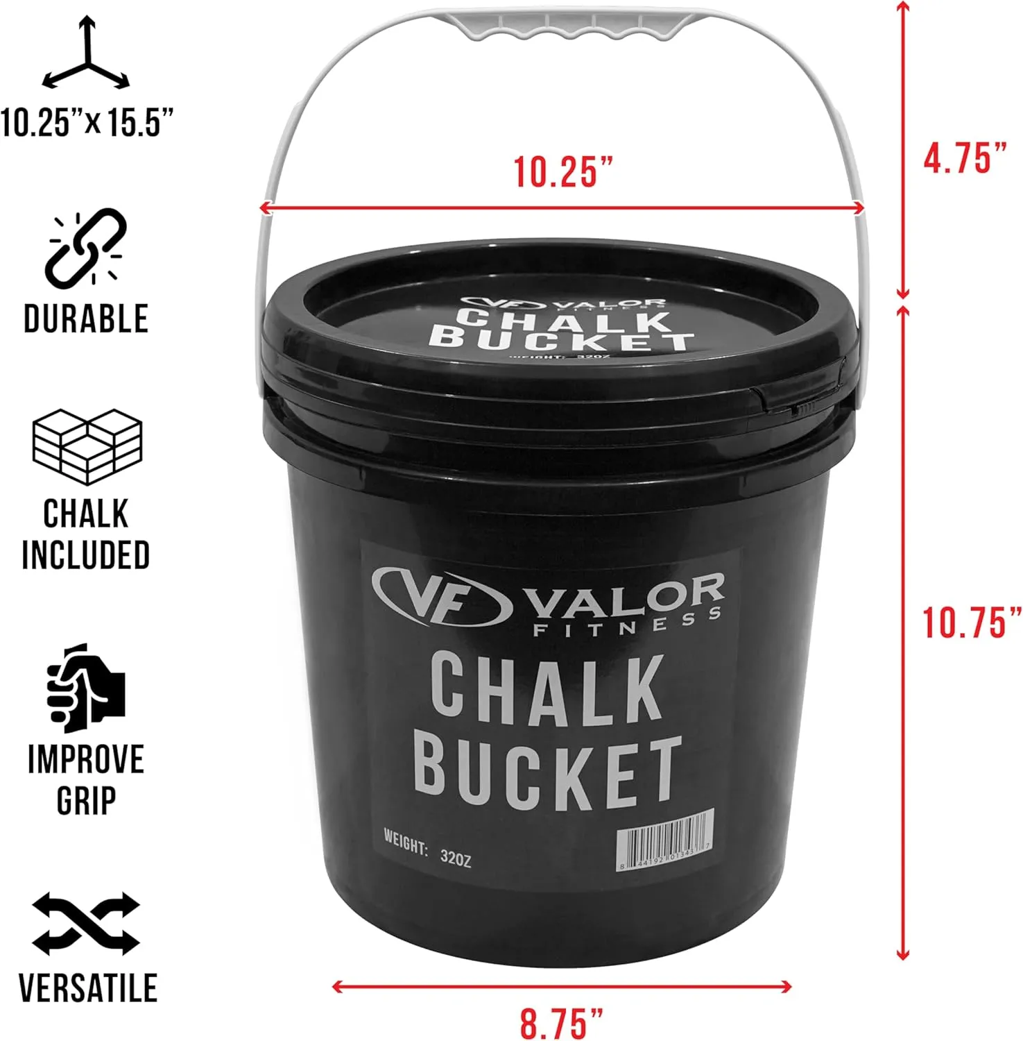 Valor Fitness Gym Chalk Stand, Bucket or Chalk Refills- Weight Lifting Chalk - Hand Grip & Gym Chalk Holder or Bucket - Gymnastics Rock Climbing Chalk Blocks Included
