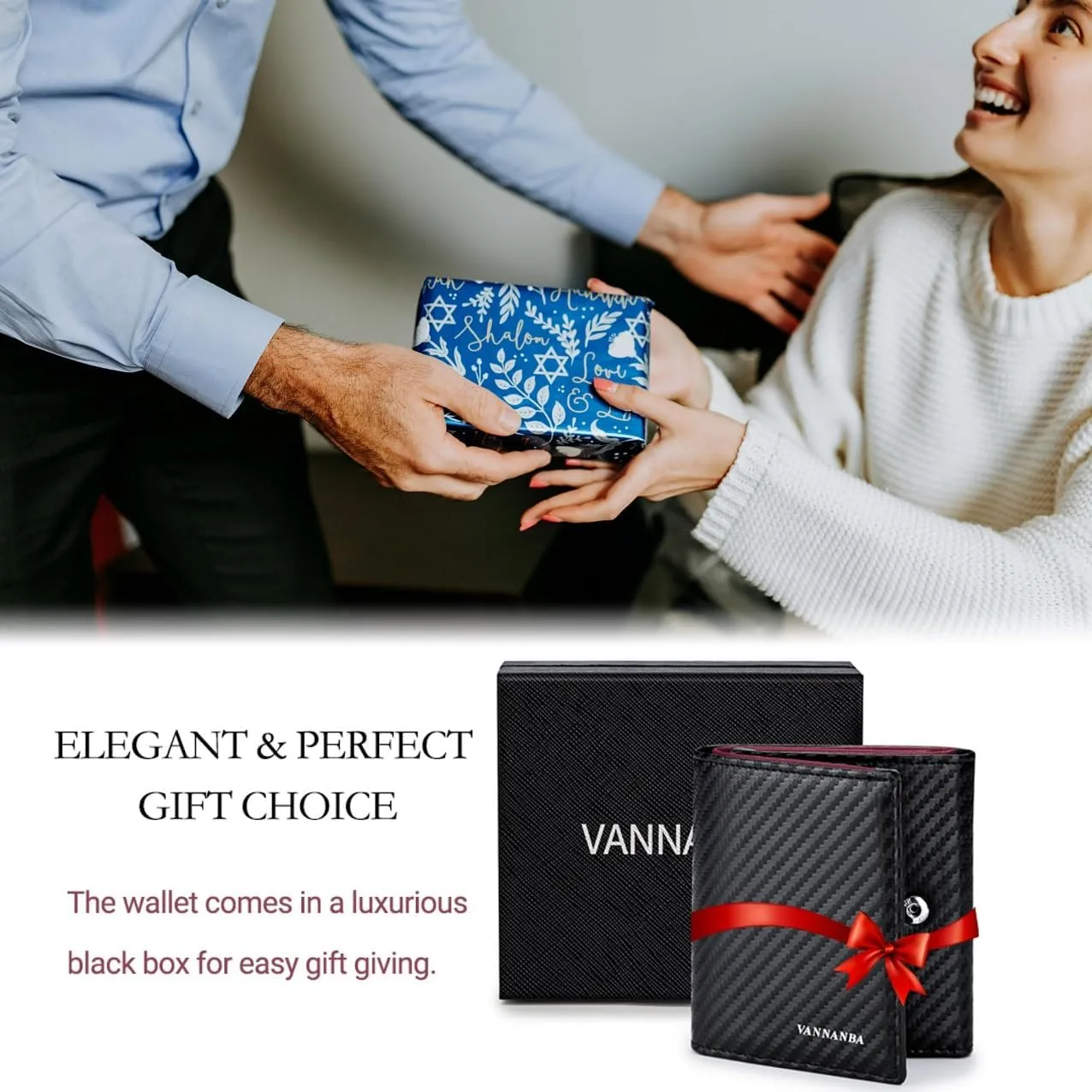 VANNANBA 2024 New Carbon Fibre Wallets Front Pocket Wallet with Folded ID Windows,12 Card Slots & 2 Note pockets(carbon burgundy)