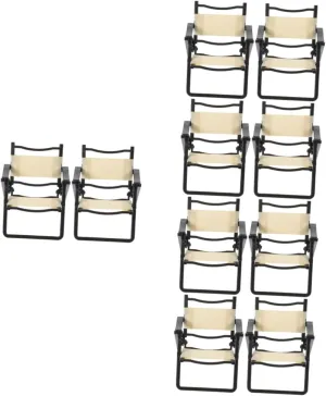 VANZACK 3sets Foldable Mini Chair Miniature Chair Mini Beach Doll House Accessories Micro Landscape Decor 2pcs*3