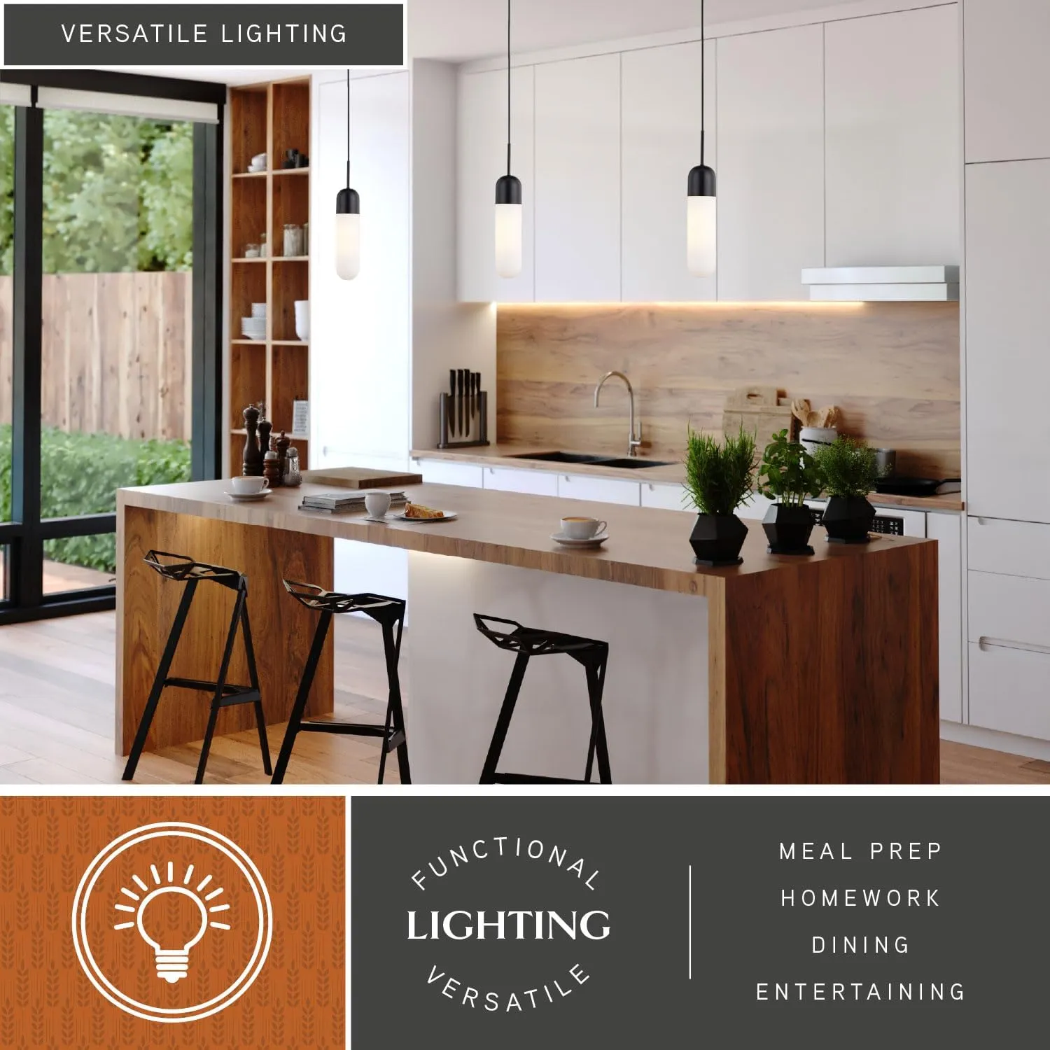 VAXCEL Thalia Matte Black Contemporary Mini Pendant Ceiling Light White Pill Glass
