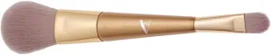 Veil Cosmetics | Dual Ended Lip & Cheek Brush | 2-in-1 Luxury Vegan Makeup Brush | Use with Powder, Liquid, or Creams | Soft, Dense & Fluffy | Cruelty Free | Synthetic | Face, Eyes, & Lips