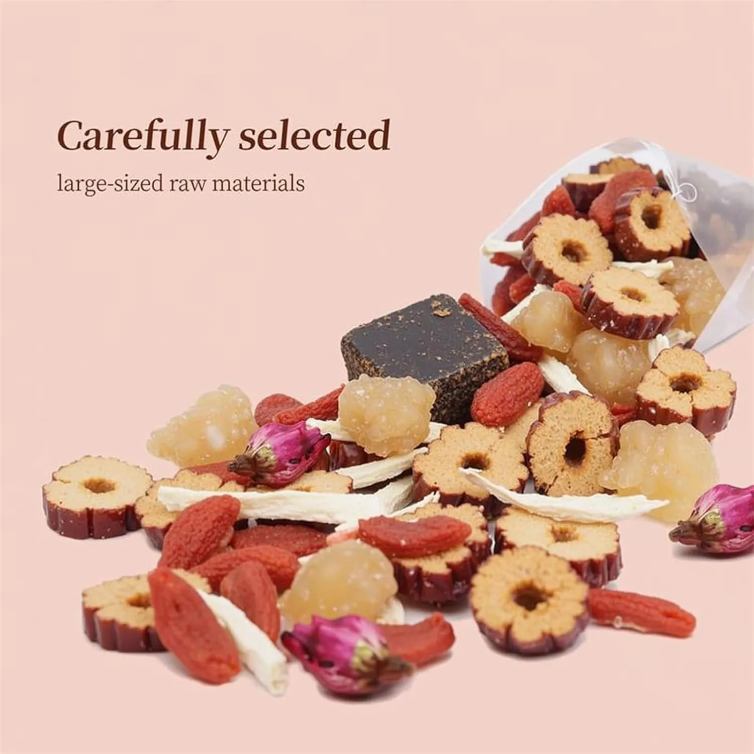 Velutra Chinese Brown Sugar Ginger Tea, with Red Jujube & Red Ginseng, Promotes Digestion, Improves Sleep, Soothes & Aids Digestion - Individually Wrapped, Purely Natural (1PC)