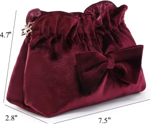 Velvet Makeup Bag Velvet Purse Cosmetic Bag with Zipper, Toiletry/Travel Bag Bag for Women Girls Gift for Woman Birthday, Thanksgiving, Christmas Valentines Day Gifts